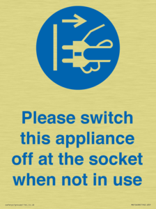 Please switch this appliance off at the socket when not in use